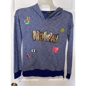Miss Chievous Pullover Hoodie Blue Size Small